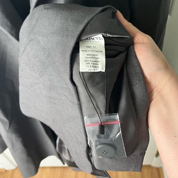 House of CB Aline Dark Grey Oversized Classic Collar Notched Lapel Blazer XL - Picture 6 of 10